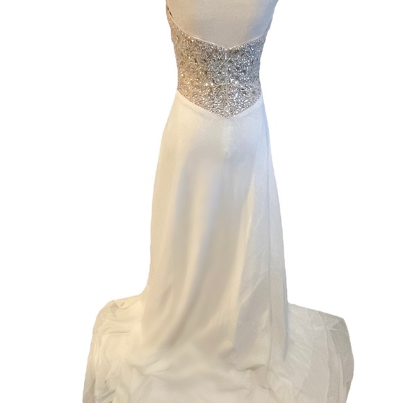 COYA Collection Beaded Bodice Strapless Long Ivory Formal Dress COYA Sz S - Picture 5 of 5